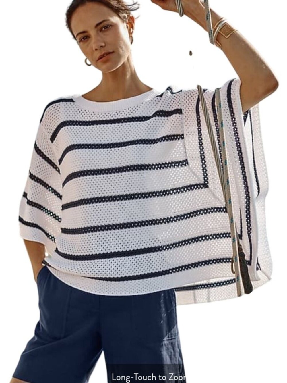 J. Jill Love Linen Navy Sustainable Linen Shorts Pockets Elastic Waist Size M